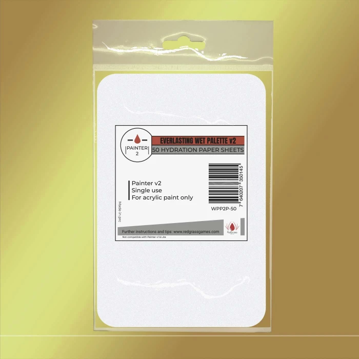 Redgrass Wet Palette Painter V2 Hydration Paper Sheets, 50 Stück