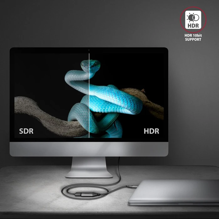 Axagon HDMI Adapterkabel, USB-C [Stecker] auf HDMI 2.1 [Buchse], 4K60Hz, Adapterkabel, 25cm