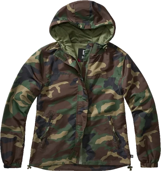 Brandit Windbreaker Summer Frontzip Jacke woodland (Damen)
