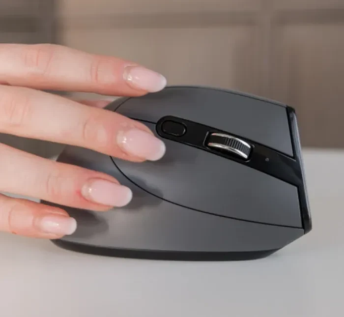 BakkerElkhuizen Grip Pro Wireless Vertical Mouse, grau/schwarz, USB