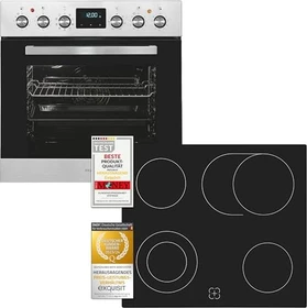 Exquisit EHE185-HBZ-020 Einbauherd-Set inox