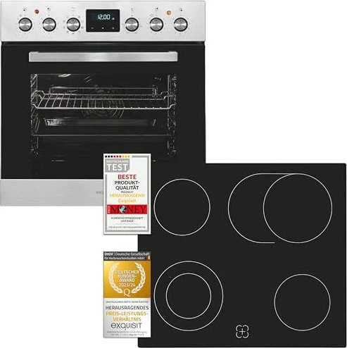 Exquisit EHE185-HBZ-020 Einbauherd-Set inox