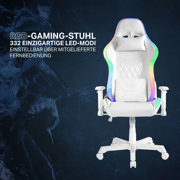 Deltaco Gaming WCH90 RGB Gamingstuhl, weiß
