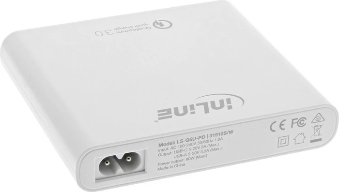 InLine Quick Charge 3.0 USB-A/USB-C Notebook-Ladegerät weiß