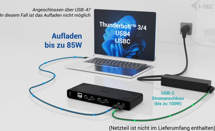 i-tec Universal Dual 4K Display Docking Station + Power Delivery 85W, USB-C 3.0 [Buchse]