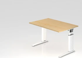 Hammerbacher Ergonomic Plus U-Serie US12/3/W Schreibtisch 120x80cm Ahorn/weiß