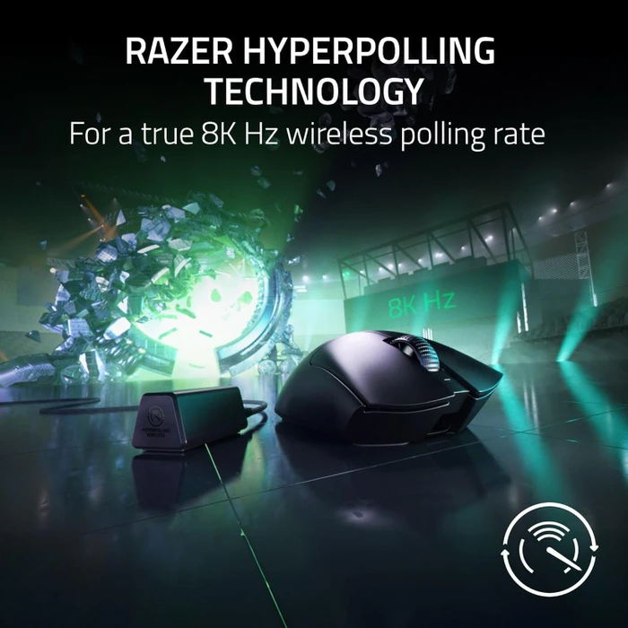 Razer DeathAdder V3 Pro schwarz Smooth-Touch + 8000Hz HyperPolling Wireless-Adapter, USB