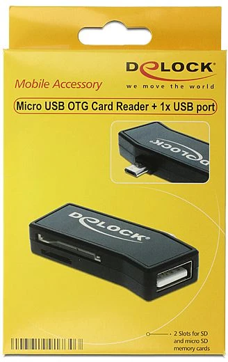 DeLOCK OTG Dual-Slot-Cardreader, USB 2.0 Micro-B [Stecker]