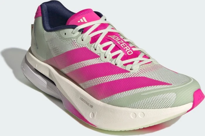 adidas Adizero Boston 13 linen green/shock pink/dark blue (Damen)