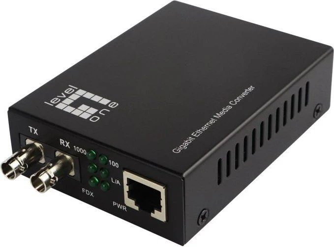 LevelOne GVT-2003 Gigabit Medienkonverter, 1x RJ-45, ST-Duplex MM, 20km
