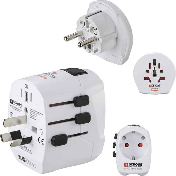 Hama World Travel Adapter Pro Light USB, 2x USB-A