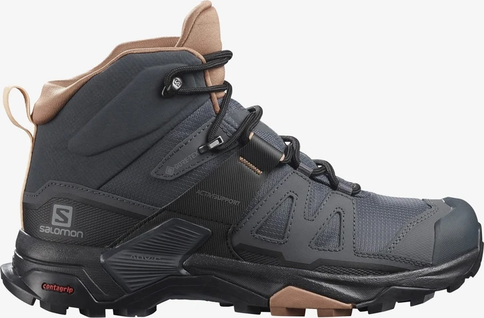 Salomon X Ultra 4 Mid Wide GTX ebony/mocha mousse/almond cream (Damen)
