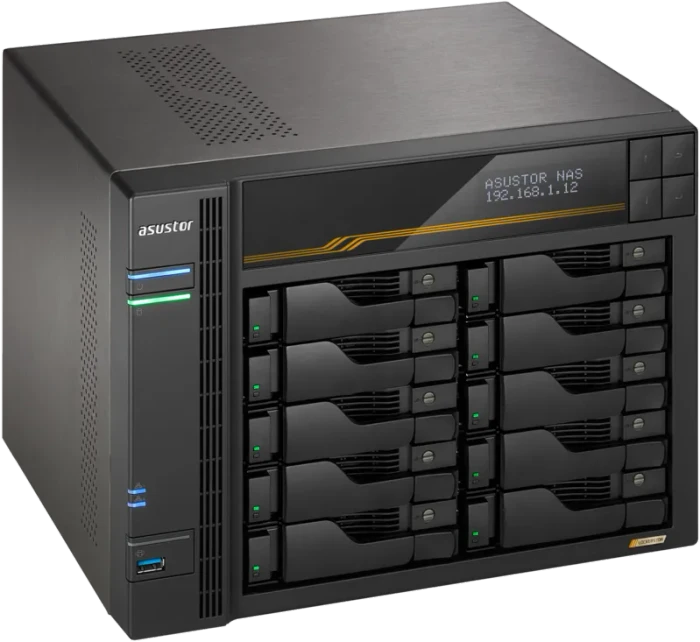 Asustor Lockerstor 10 Gen3 AS6810T 80TB, 16GB RAM ECC, 2x RJ-45 10GBase-T, 2x RJ-45 5GBase-T