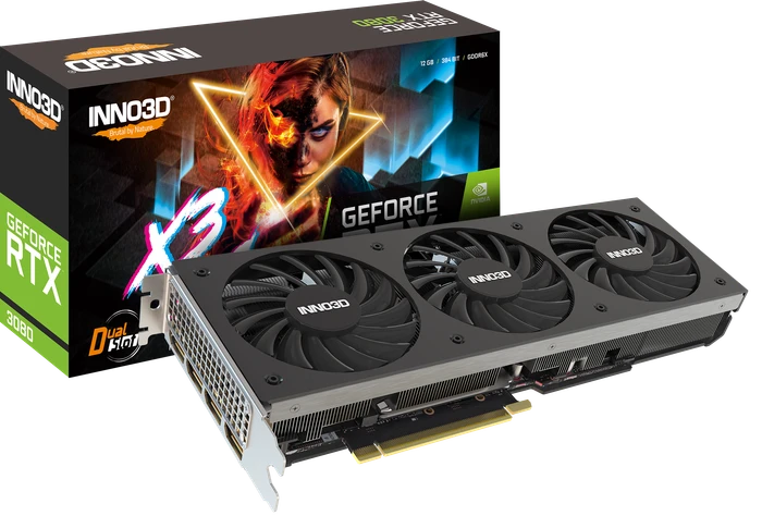 INNO3D GeForce RTX 3080 X3 OC LHR, 12GB GDDR6X, HDMI, 3x DP, bulk