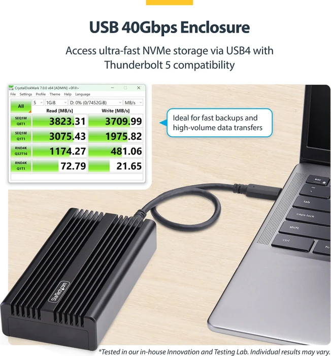 StarTech External NVMe Enclosure, USB4