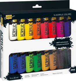 Kreul Solo Goya Acrylfarbe, 16 Farben, 20ml, 16er-Set