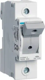Hager Lasttrennschalter für Sicherungen D02 E18 63A AC400V 1polig Hutschiene