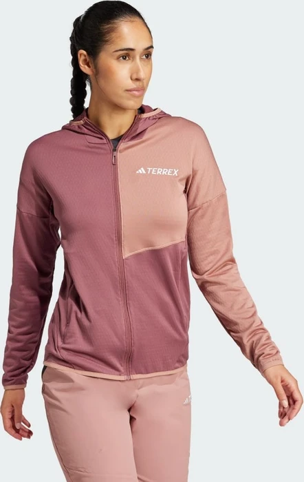 adidas Terrex Xperior Climawarm Light Fleece Hooded Jacke burgundy/warm clay (Damen)