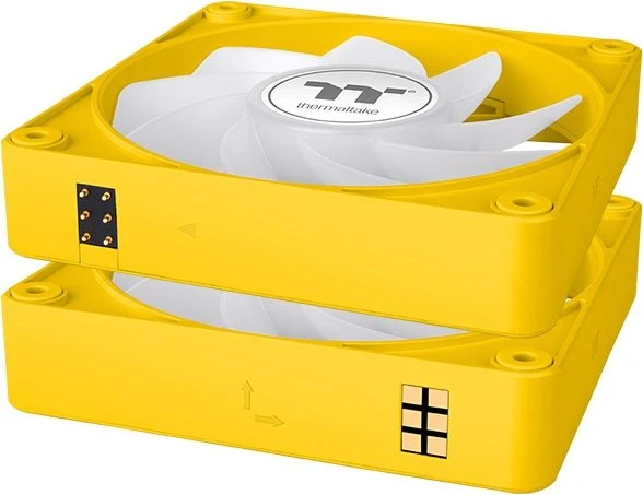 Thermaltake CT140 EX ARGB Sync Reverse Bumblebee, gelb/weiß, 140mm, 3er-Pack