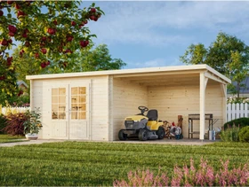 Palmako Ella 8.7+8.2m² Gartenhaus mit Schleppdach hellgrau/anthrazit