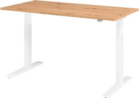 Hammerbacher Ergonomic Aktiv XMKA16 elektrisch höhenverstellbarer Sitz-Steh-Schreibtisch 160x80cm Asteiche/weiß