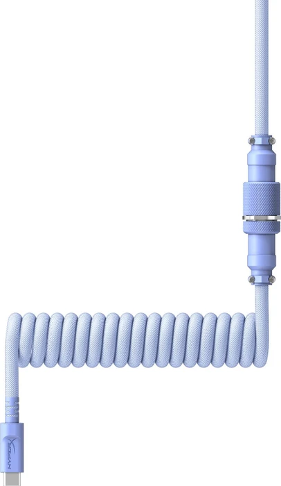 HP HyperX Coiled Cable USB-C auf USB-A, Tastaturkabel (Spiral-Textilkabel), 1.22m, violett