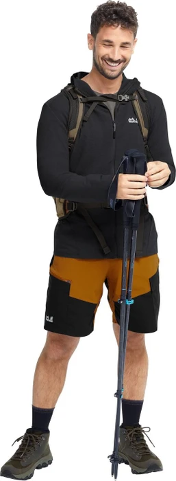 Jack Wolfskin Ridge Hike Hooded Fz Jacke schwarz (Herren)