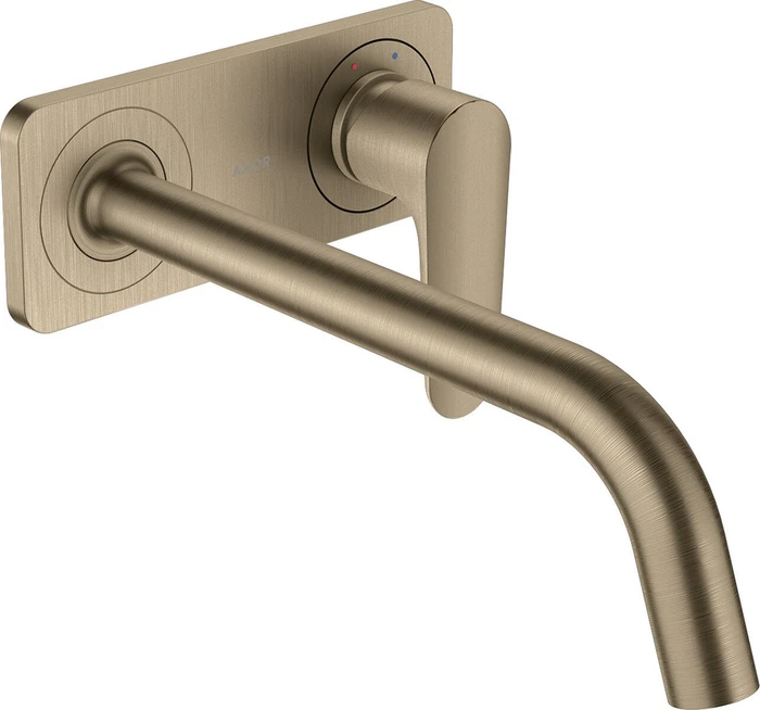 Hansgrohe Axor Citterio M Waschbeckenarmatur mit Platte 227mm brushed nickel