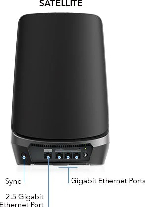 Netgear Orbi Wi-Fi 6E, 960 Serie RBKE963B, AXE11000, schwarz, Router und 2x Repeater Set, 3er-Bundle
