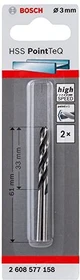 Bosch Professional HSS PointTeQ Spiralbohrer, 3x33x61mm, 2 Stück