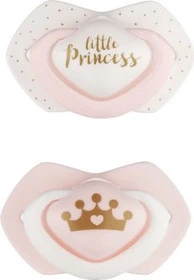 Canpol Babies Royal Baby Light touch Schnuller, 6-18M, Silikon, pink/weiß, 2 Stück