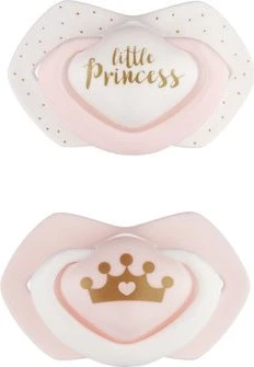 Canpol Babies Royal Baby Light touch Schnuller, 6-18M, Silikon, pink/weiß, 2 Stück