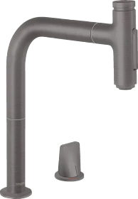 Hansgrohe Metris Select M71 200 2jet ausziehbar mit Schlauchbox brushed black chrome
