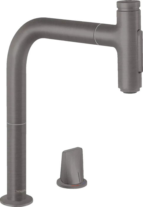 Hansgrohe Metris Select M71 200 2jet ausziehbar mit Schlauchbox brushed black chrome
