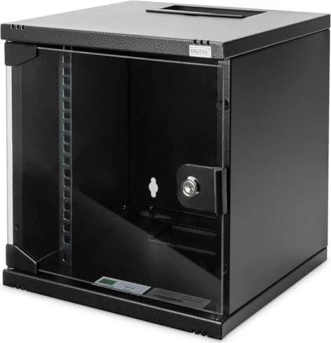 Digitus Professional DN-10 10" Wandschrank Netzwerk-Set 6HE, Sicherheitsglastür, IP2X, schwarz, 300mm tief