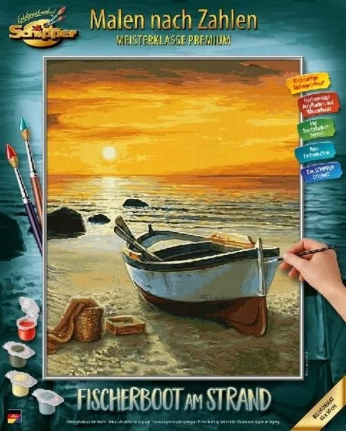 Schipper Arts & Crafts Malen nach Zahlen Fischerboot am Strand