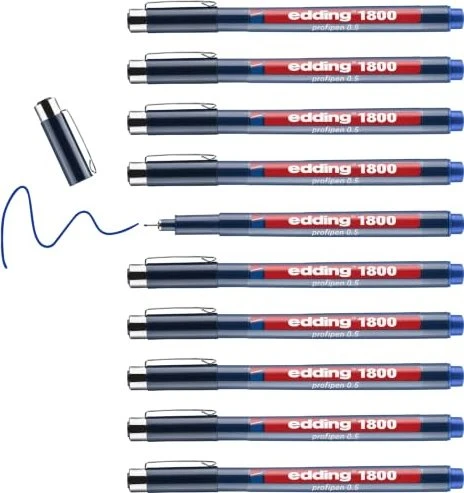 edding 1800 0.5mm blau, 10er-Pack