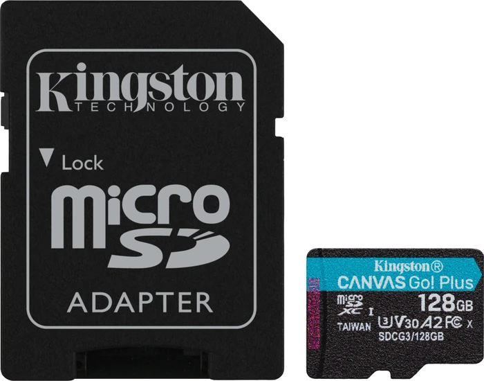 Kingston Canvas Go! Plus R170/W90 128GB Kit, UHS-I U3, A2, Class 10