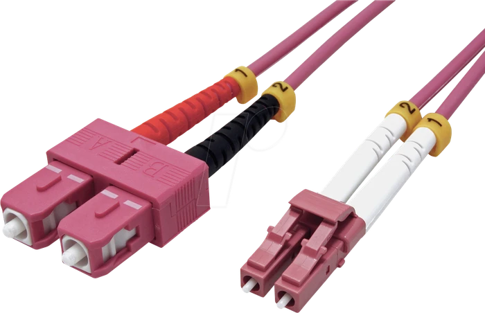 Value LWL Duplex Kabel, OM4, 2x LC Stecker/2x SC Stecker, 1m, türkis (21.99.8761)