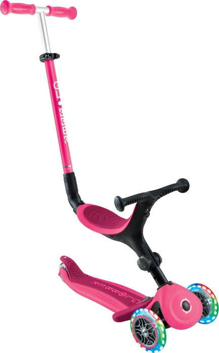 Globber Go Up Active Lights Kickboard fuchsia pink