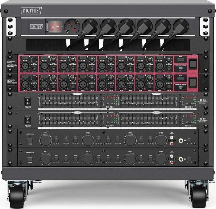 Digitus Audio Video Rack 19" AVS/Equipment Rack 8HE, mit Rollen, unmontiert, RAL 9005, 460mm tief