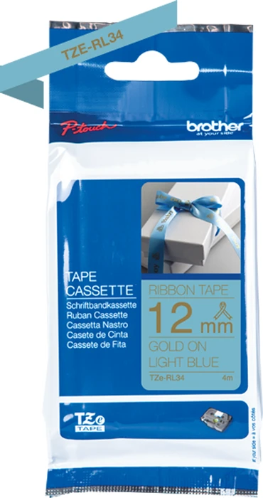 Brother TZe-RL34 Beschriftungsband, 12mm, gold/hellblau