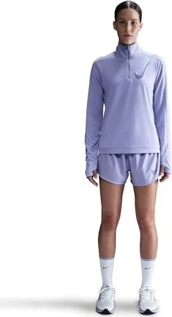 Nike Swoosh Dri-FIT 1/2-Zip Laufshirt langarm lilac ice (Damen)