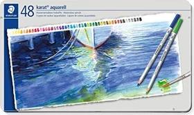 Staedtler Karat Aquarell 125 Aquarellstift sortiert, Metalletui, 48er-Pack