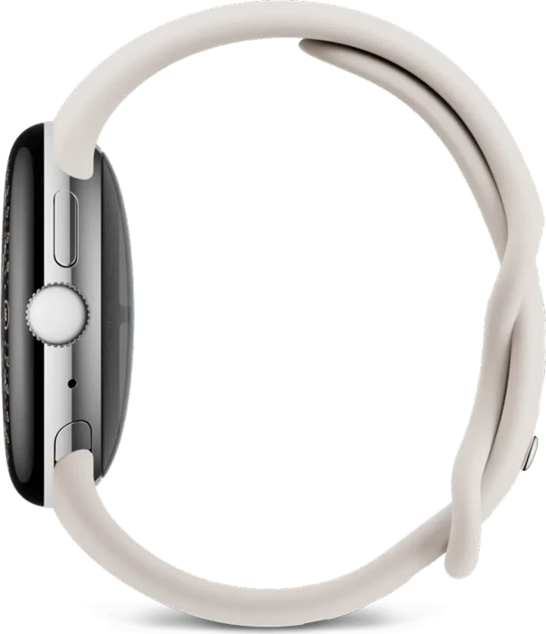 Google Pixel Watch 4 (LTE) 41mm Polished Silver mit Sportarmband Porcelain