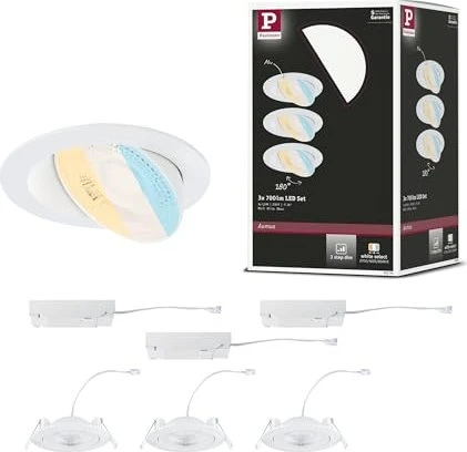 Paulmann Aumus LED 5W Einbauleuchte weiß, 3 Stück