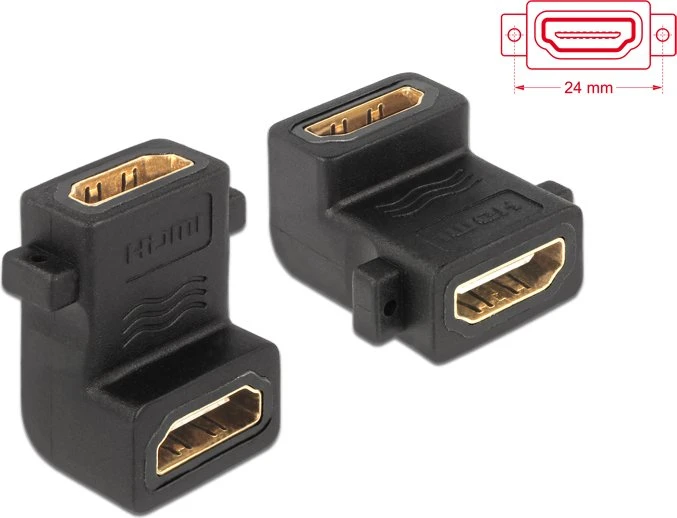 DeLOCK HDMI Typ A Buchse/Buchse Adapter, gewinkelt 90°