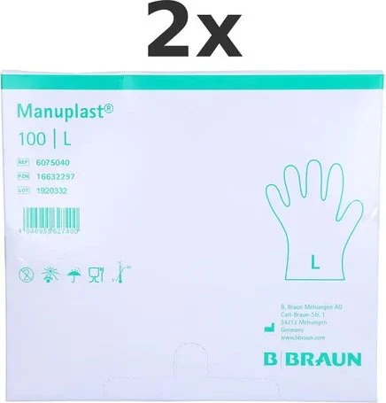 B.Braun Manuplast Einweghandschuhe L weiß, 100 Stück