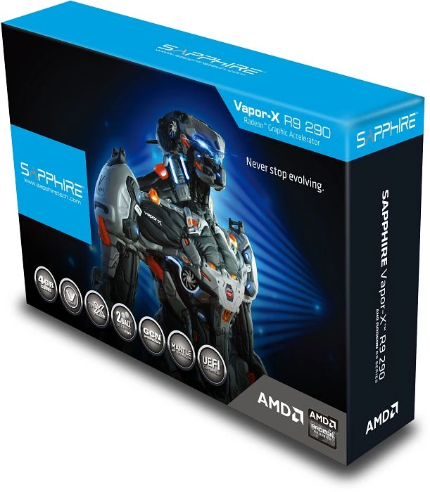 Sapphire Vapor-X Radeon R9 290 Tri-X, 4GB GDDR5, 2x DVI, HDMI, DP, full retail