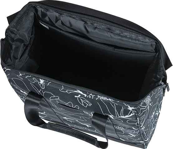 Basil Grand Flower Shopper MIK Hooks Gepäcktasche schwarz